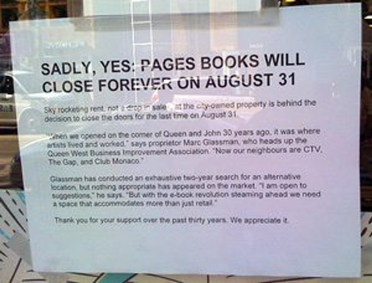 A huge rent increase forced Pages to close last summer (Photo by Neal Jennings)