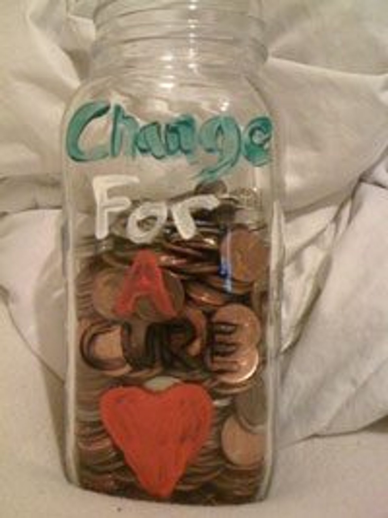 A photo from the Change for a Cure Facebook page simply titled "$20.63 :)"