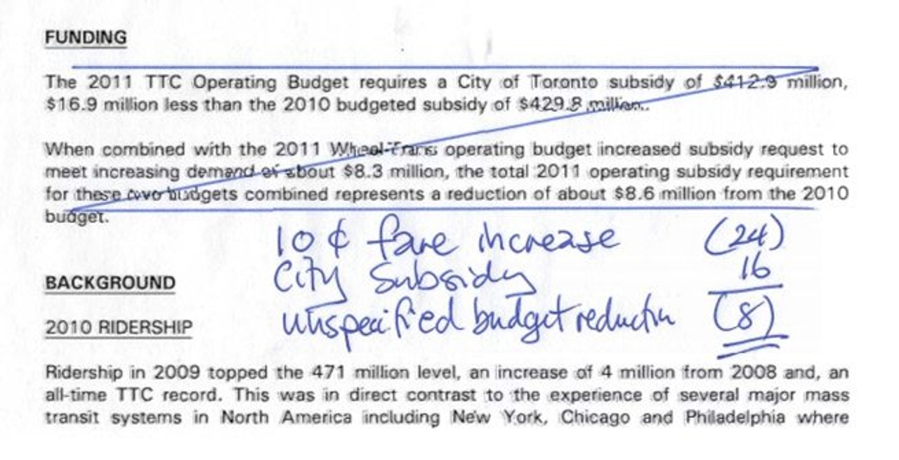 Confidence-inspiring TTC budget found $24 million with haste and blue pen