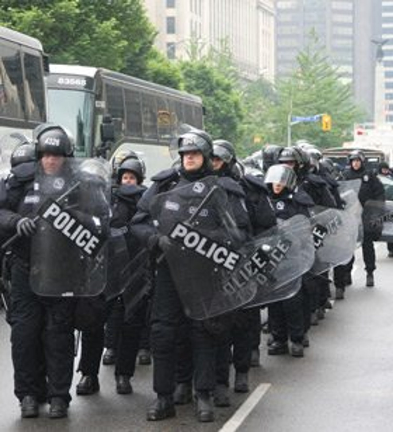Police in riot gear at the G20 summit in June (Image: Matthew Gray)