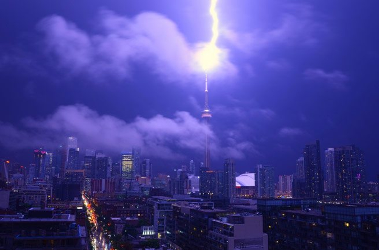 Last night’s storm shut down the Ex, caused power outages—and produced some stunning photos