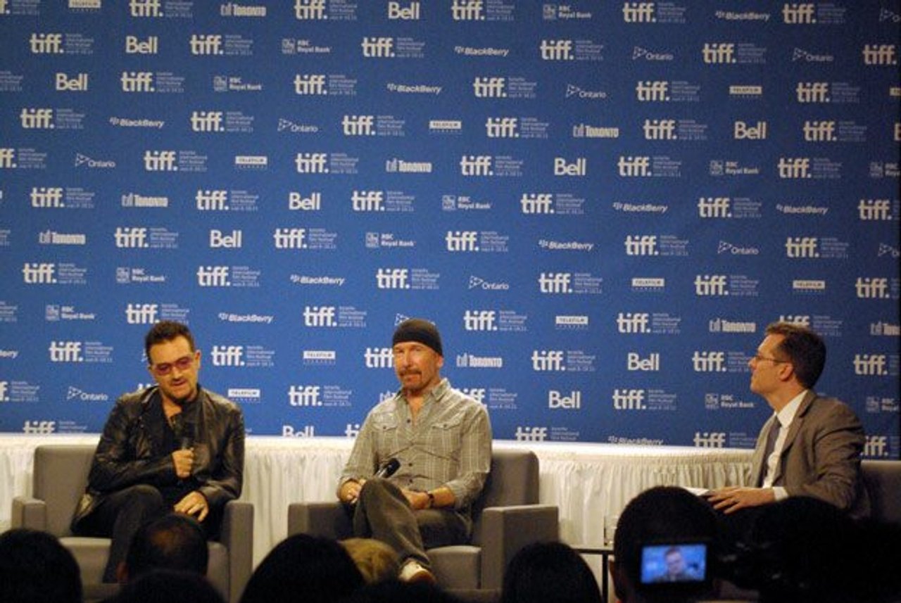 TIFF PHOTO GALLERY: Bono and The Edge get all reflective at the From the Sky Down press conference