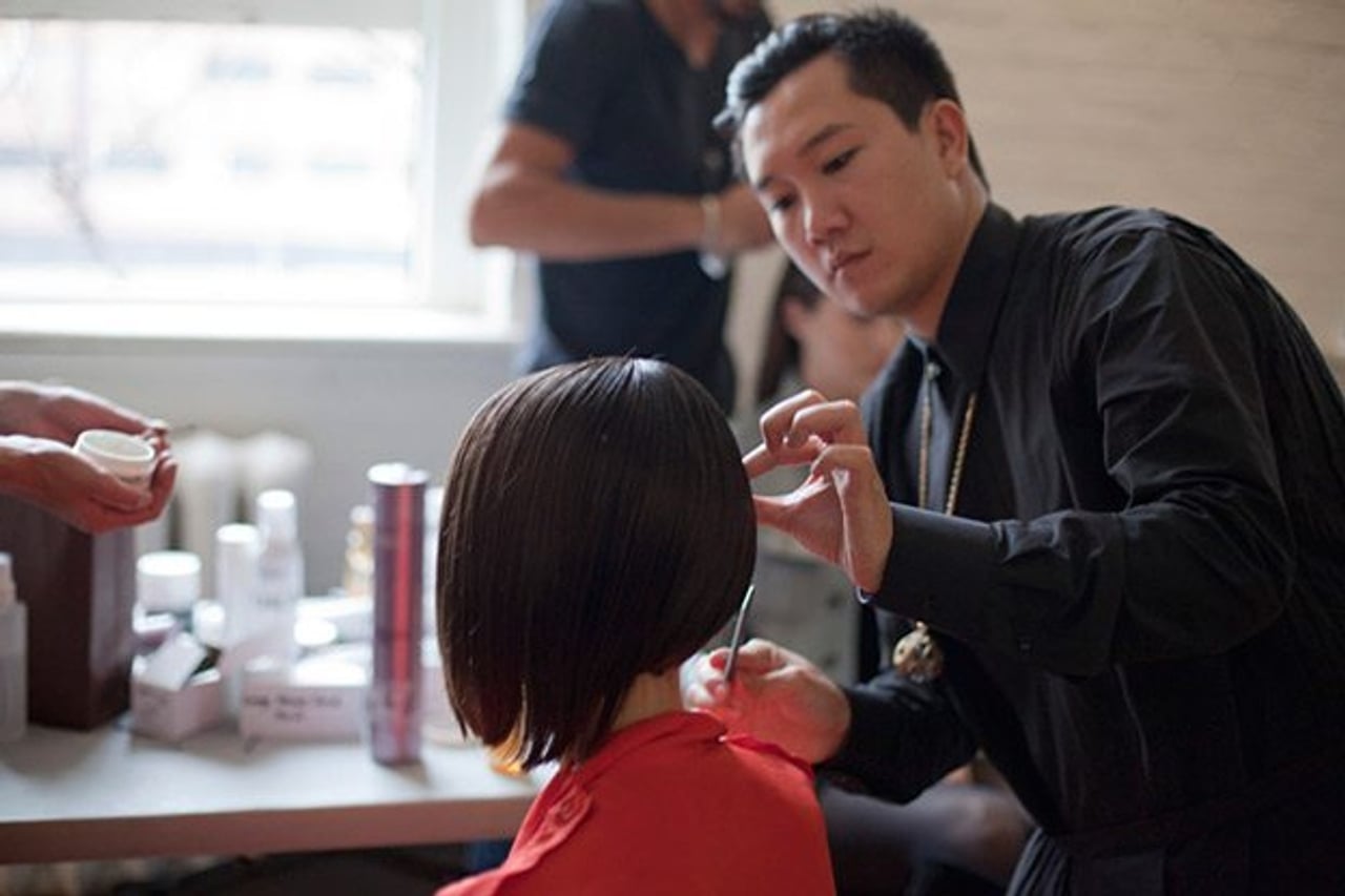 One boy’s journey into the world of beauty and glamour: backstage at Greta Constantine spring/summer 2012