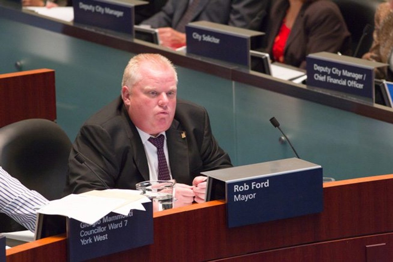 Rob Ford (possibly) doing arithmetic (Image: Christopher Drost)