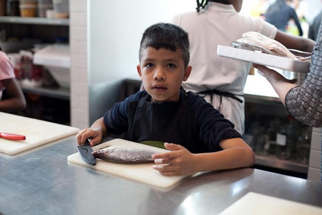 An afternoon with Chuck Hughes and 19 excitable kids at The Stop’s after-school program