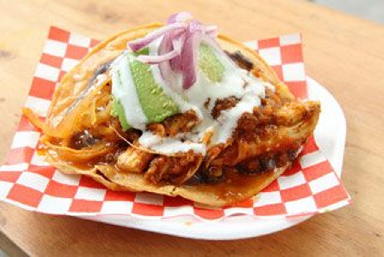 Agave y Aguacate’s tinga tostada, a 2011 weekly lunch pick (Image: Renée Suen)