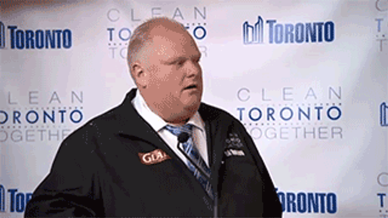 Toronto GIF Showdown: Rob Ford puking versus a crazed Blue Jays fan