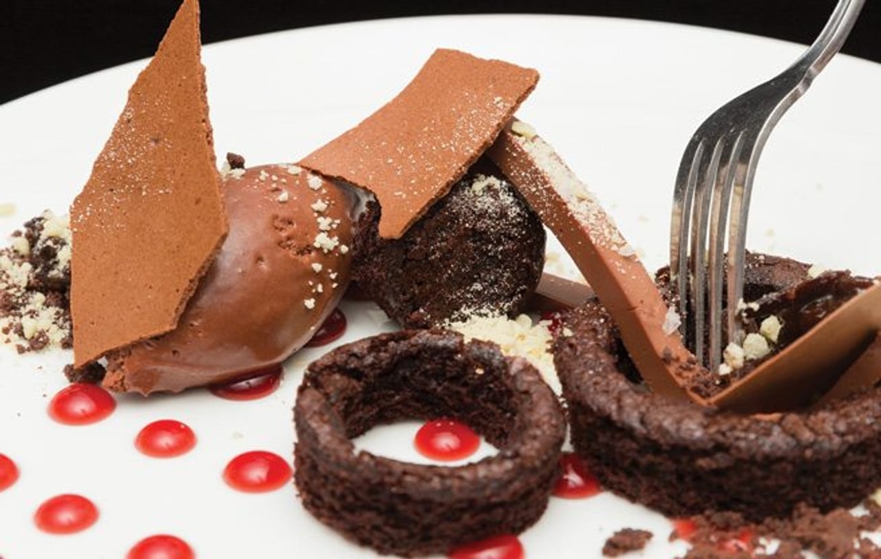 Must-Try: Richmond Station's chocolate mousse topped with frozen blue cheese