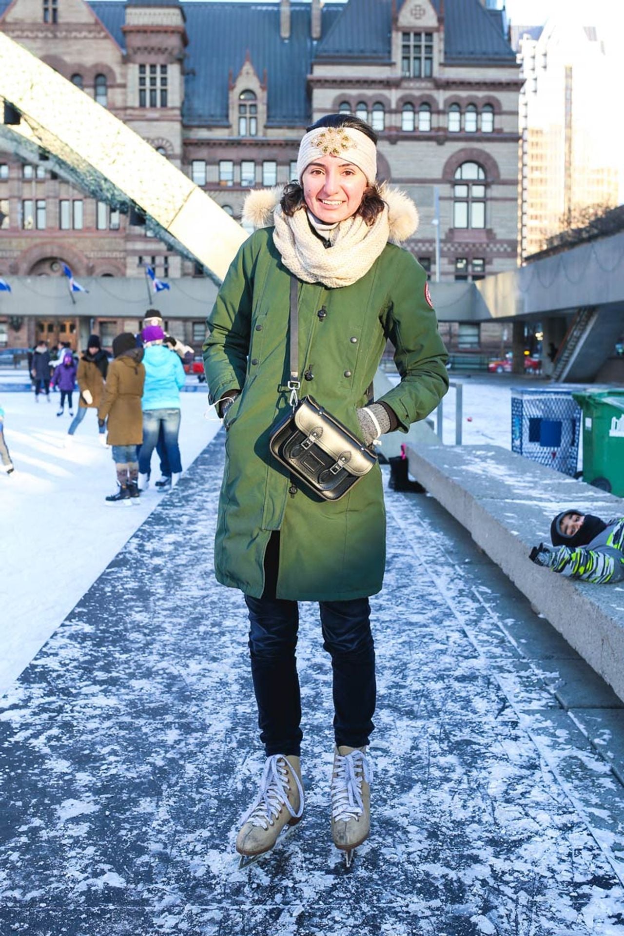 Street Style: bundled-up out-of-towners and students show off their ice-skating style at Nathan Phillips Square