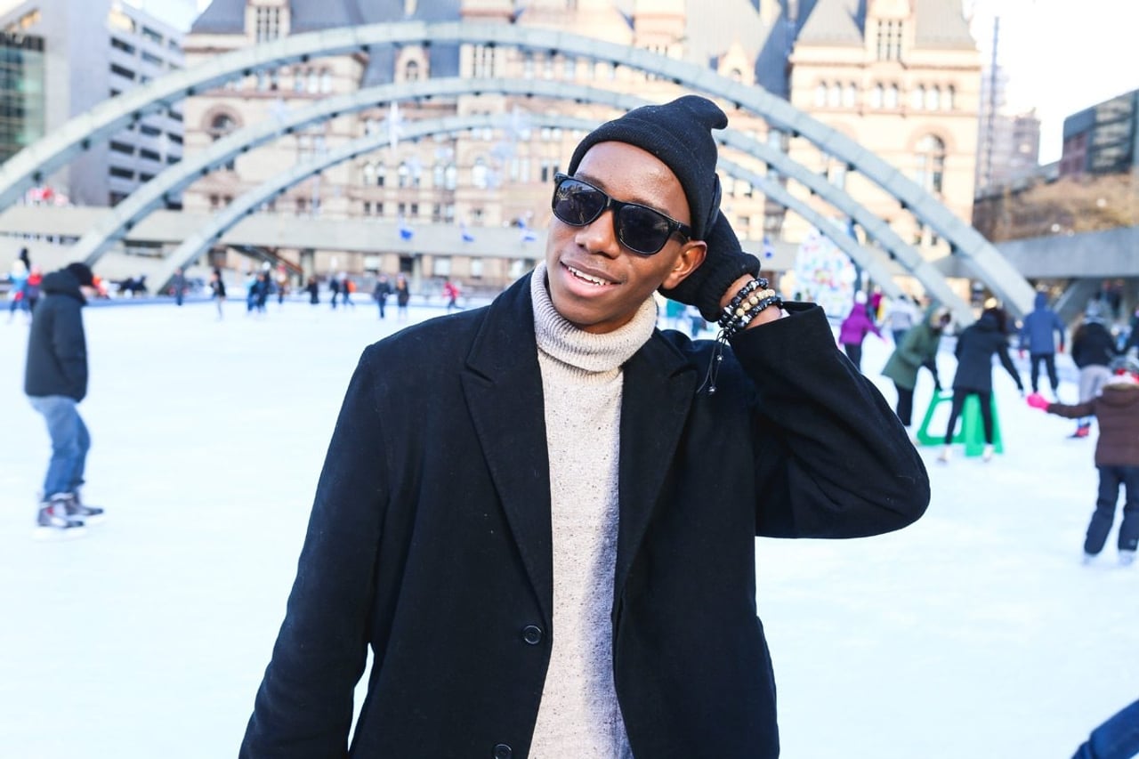 Street Style: bundled-up out-of-towners and students show off their ice-skating style at Nathan Phillips Square