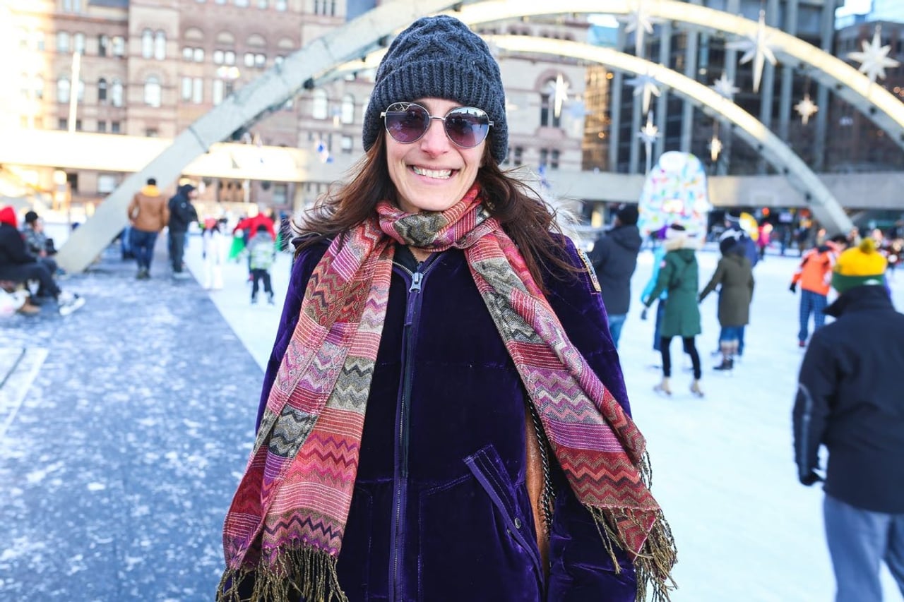 Street Style: bundled-up out-of-towners and students show off their ice-skating style at Nathan Phillips Square