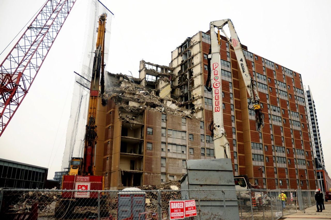 How a construction crew demolished Regent Park's last original apartment tower