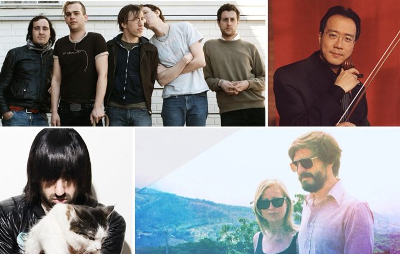 (Images, clockwise from top left: Constantines, courtesy of Sub Pop Records; Yo-Yo Ma, by Stephen Danelian; Etiquette, courtesy of Hand Drawn Dracula Records; Crystal Castles)