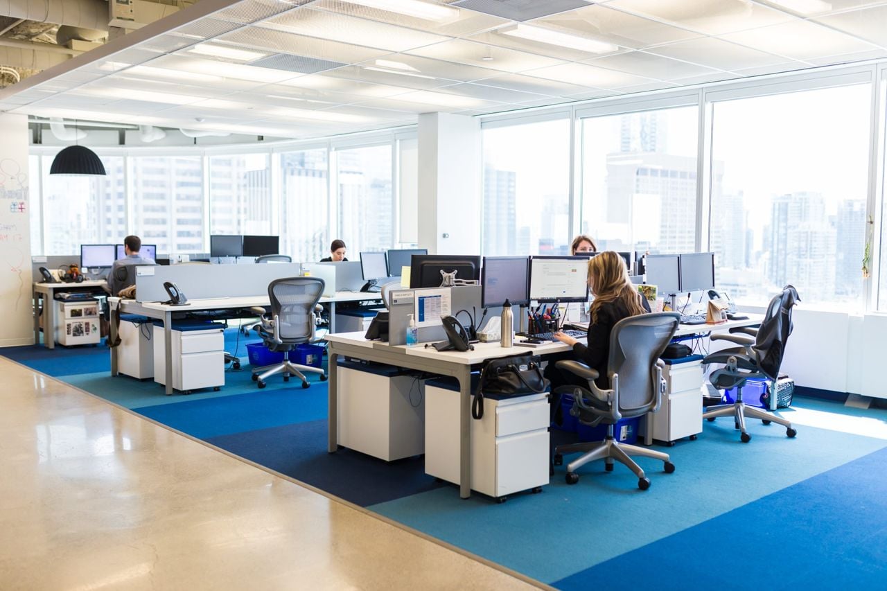 Inside Travelzoo's sky-high office, with stellar city views and an indoor "park"