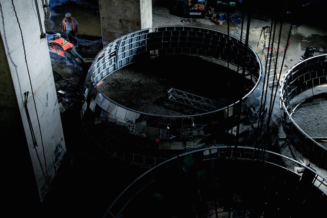 Here's how Luminato mounted a stunning eight-metre mirror ball inside an abandoned power plant