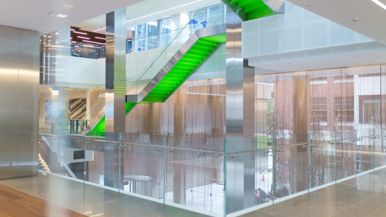 Inside Deloitte's 19-floor office, with treadmill desks, a spin studio and a full outdoor kitchen