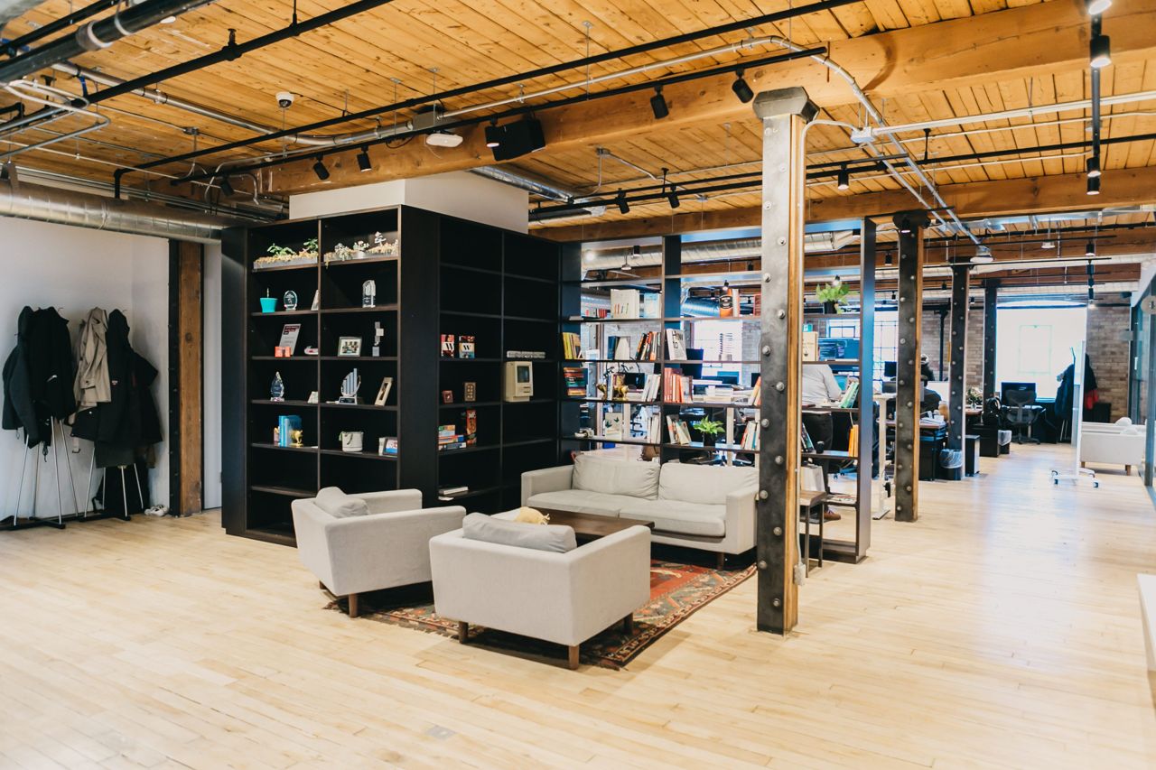 Inside Wealthsimple's new office, with a cozy library, sushi boats and free popsicles