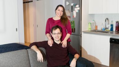 How a young professional couple live in under 400 square feet