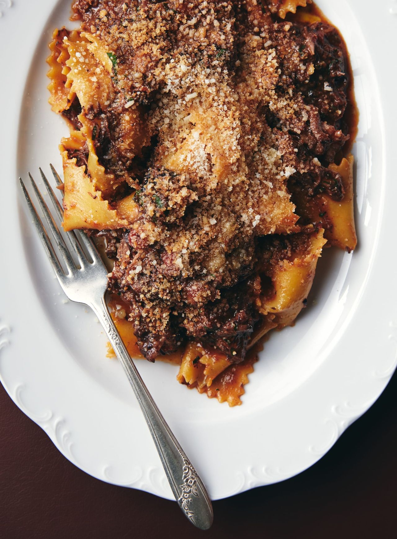 A bowl of oxtail pappardelle at Giulietta