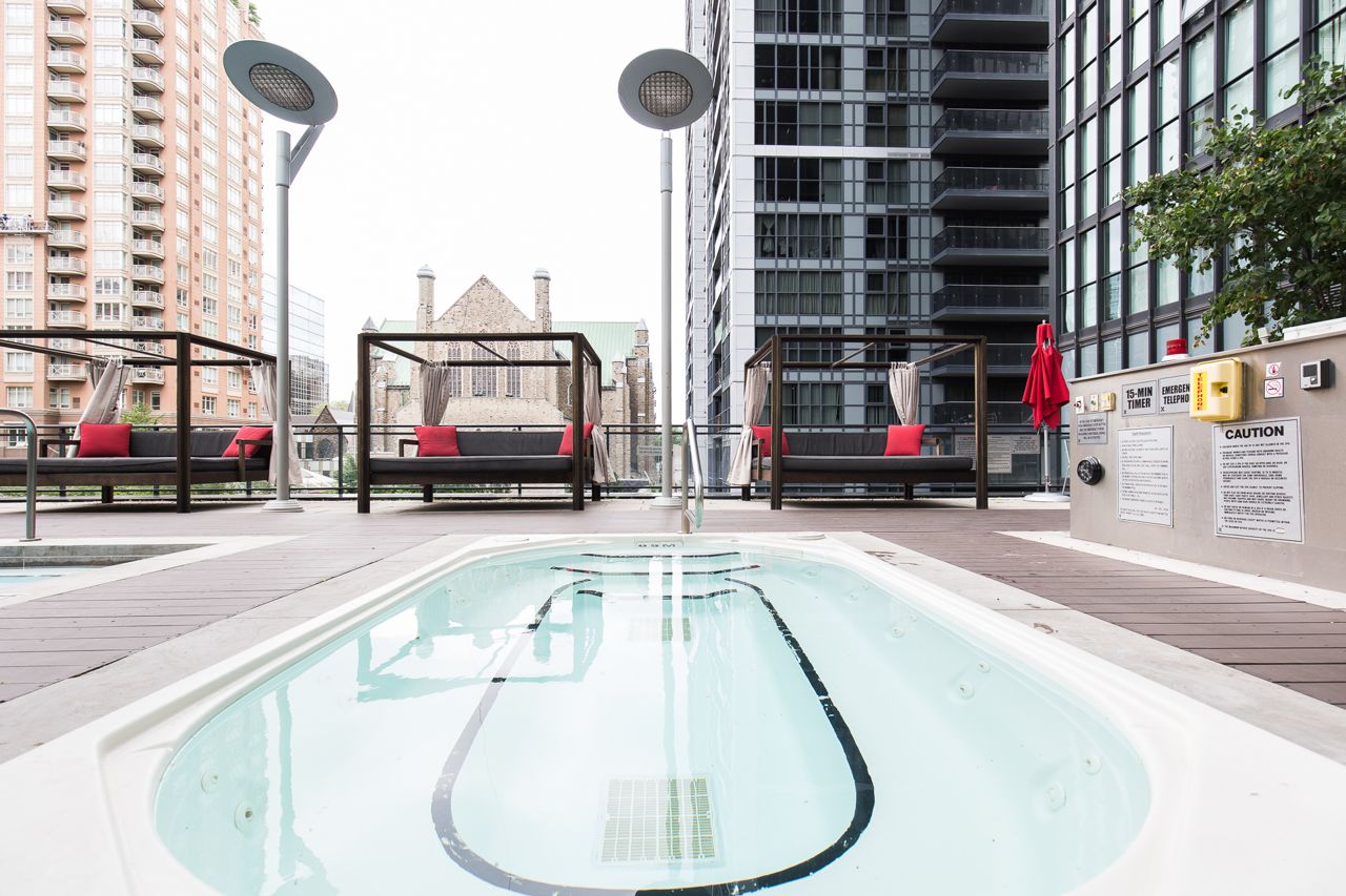 Condo swimming spots: A barbecue-friendly terrace pool at X Condominium