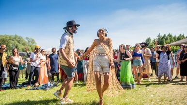 Real Weddings: Inside a country ceremony inspired by Bollywood and Burning Man