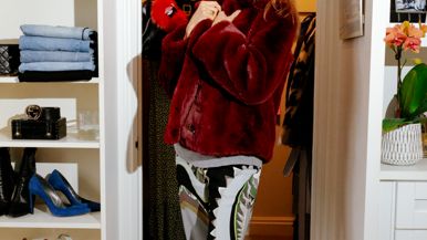 Inside the condo-sized walk-in closet of party fixture and PR pro Suzanne Cohon