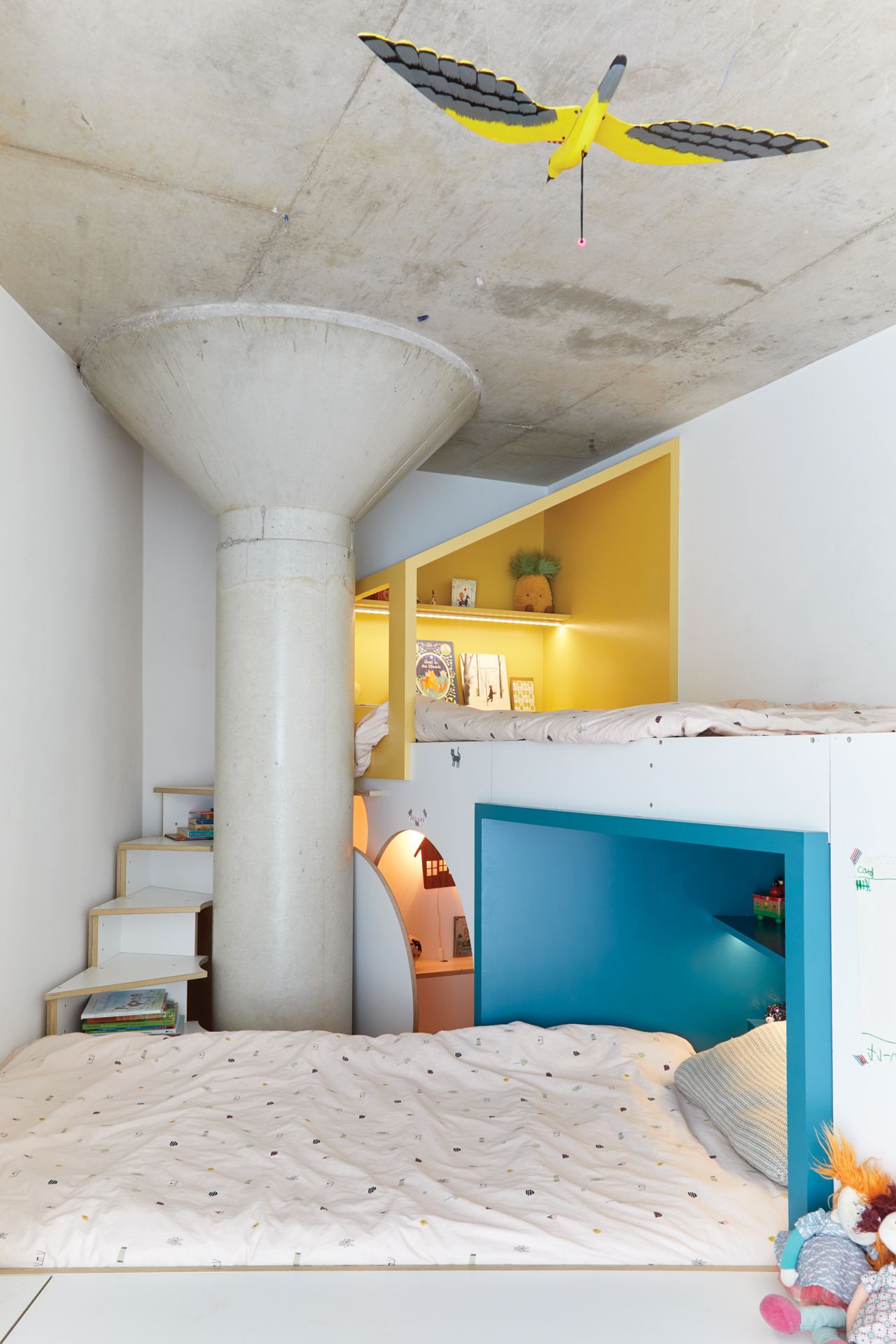 How to squeeze a growing family into an odd-shaped loft