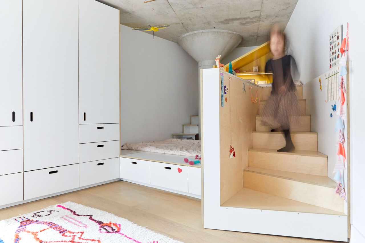 How to squeeze a growing family into an odd-shaped loft