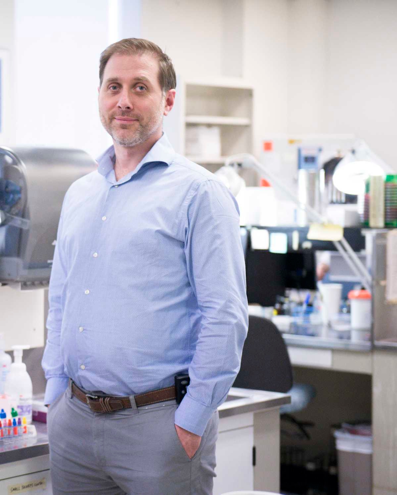 Rob Kozak in his microbiology lab at Sunnybrook