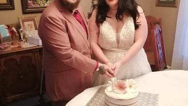 Their 125-person wedding was cancelled, so they livestreamed a small ceremony instead