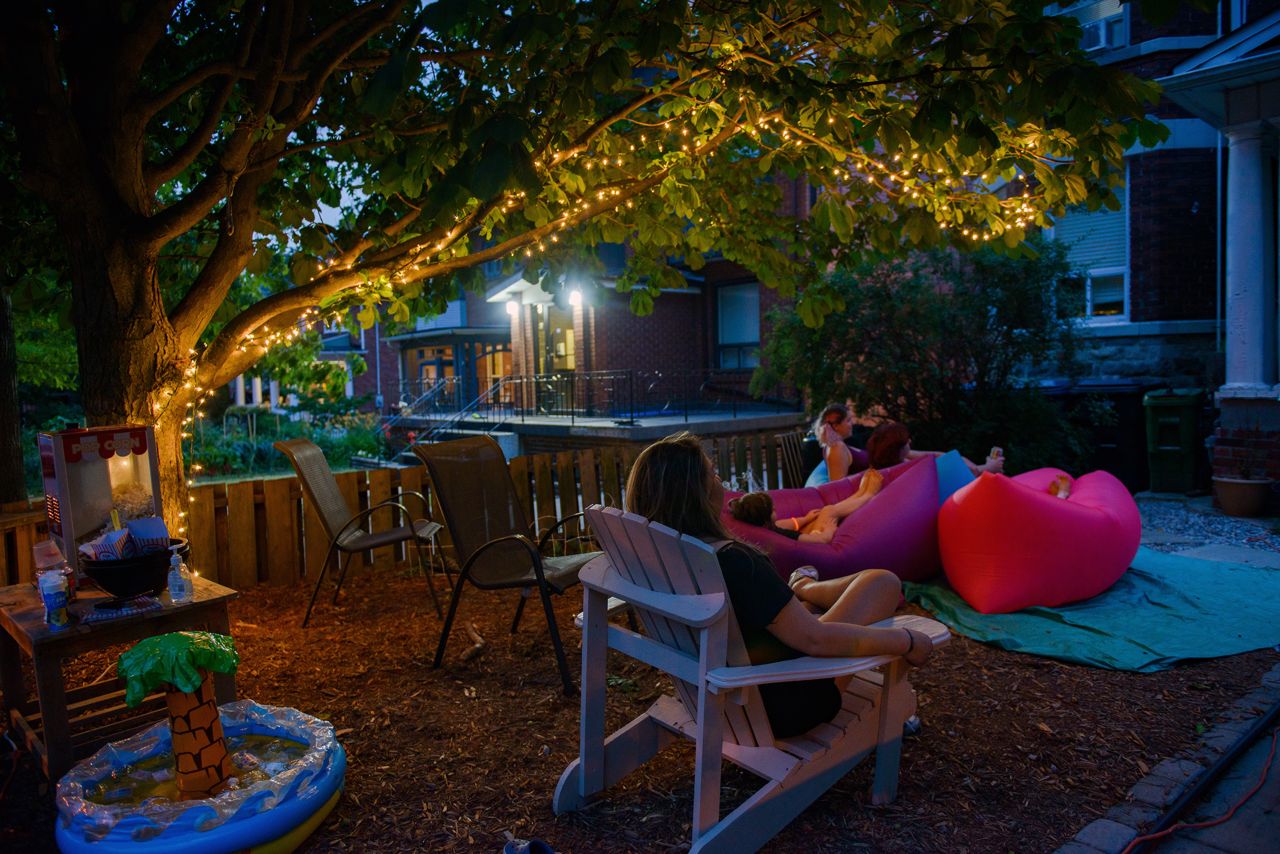 I set up a projector, bought a popcorn machine and transformed my yard into a neighbourhood movie theatre