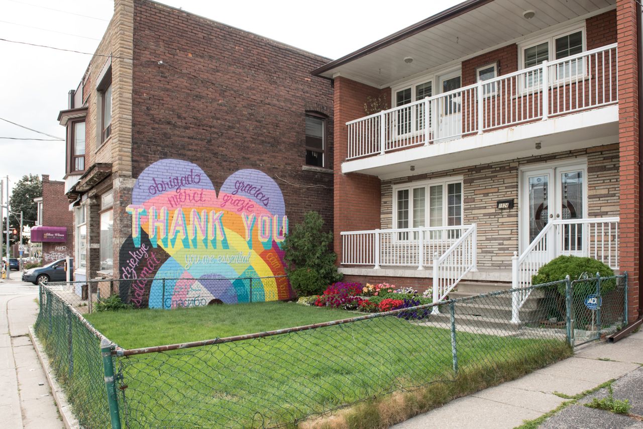 Ten striking new murals honouring front-line workers have popped up across the city