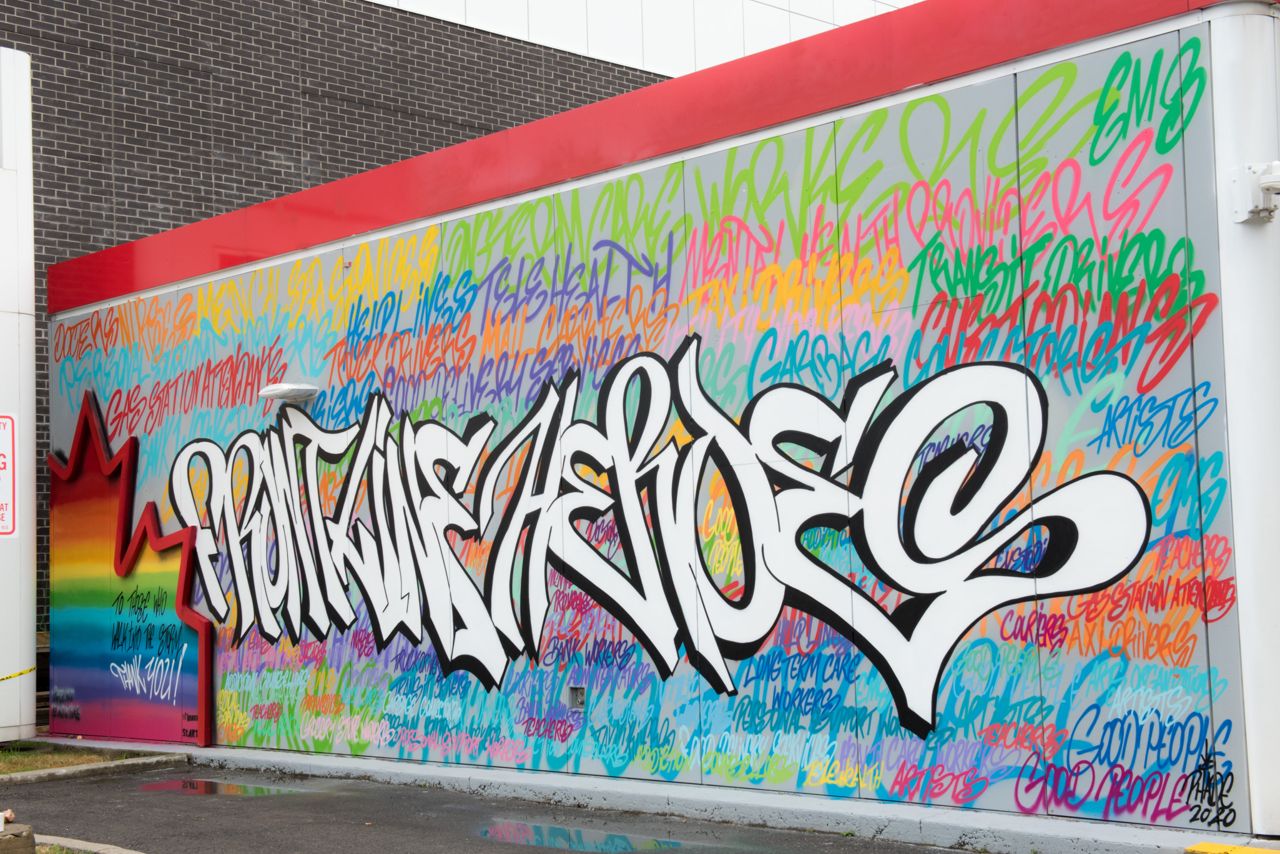 Ten striking new murals honouring front-line workers have popped up across the city