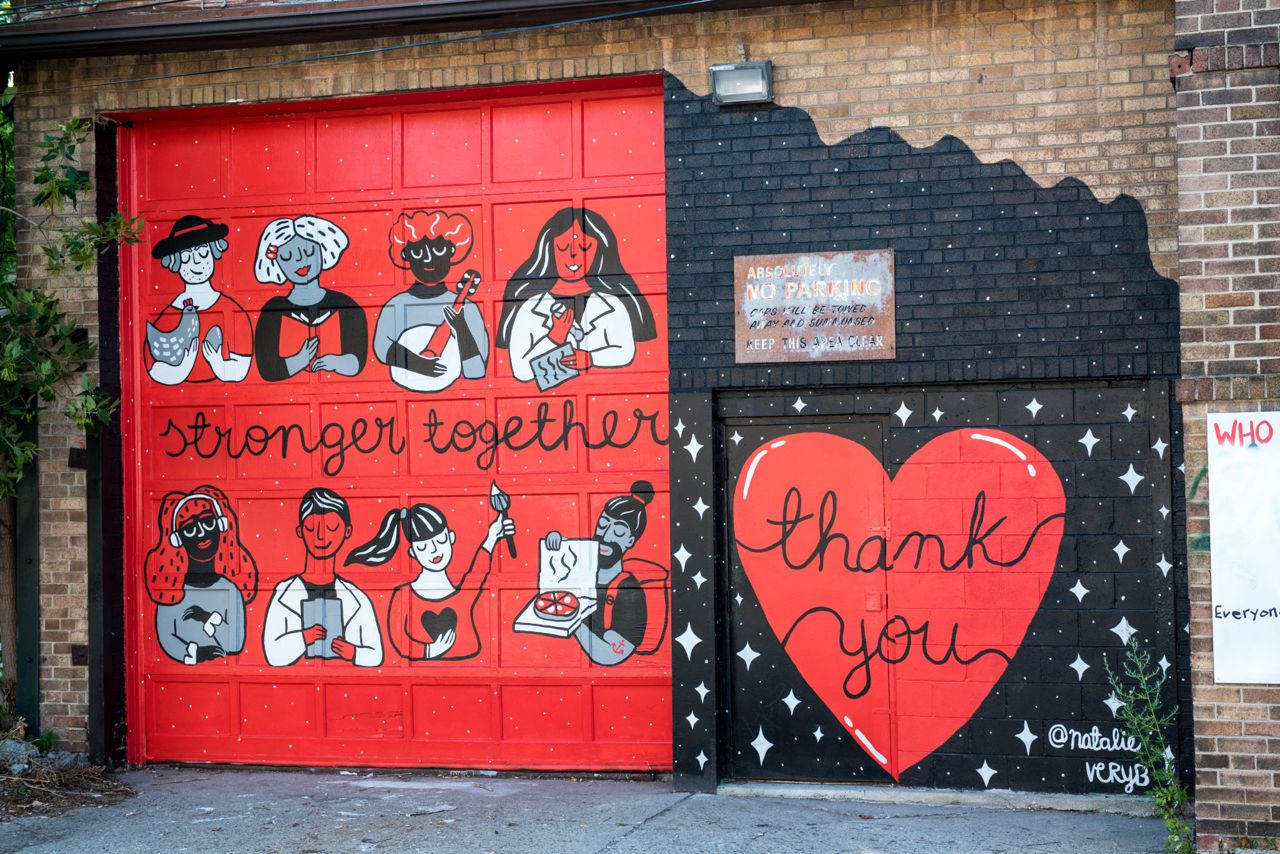 Ten striking new murals honouring front-line workers have popped up across the city