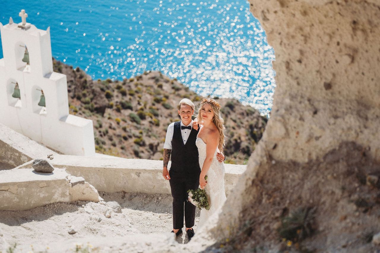 Real Weddings: Inside an intimate destination wedding in Santorini