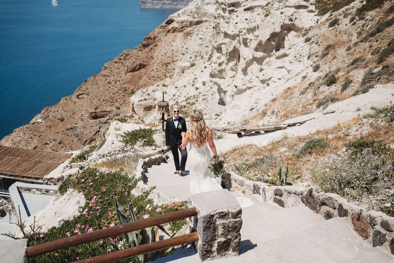 Real Weddings: Inside an intimate destination wedding in Santorini