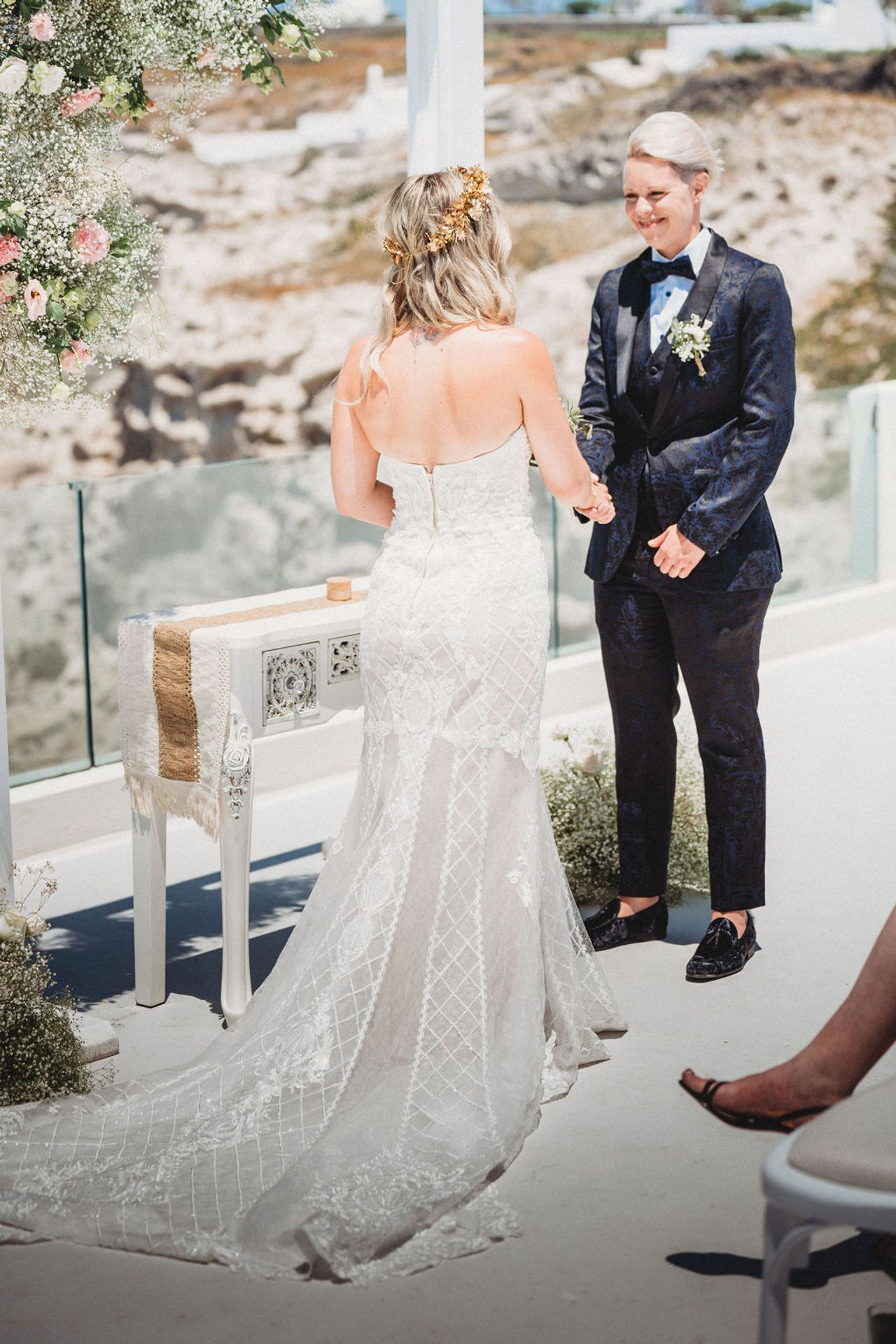 Real Weddings: Inside an intimate destination wedding in Santorini