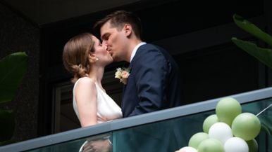 Real Weddings: When the groom got Covid, this couple moved their ceremony to their condo balcony