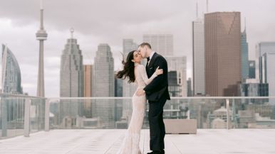 Real Weddings: Inside a moody all-black ceremony at the Globe and Mail Centre