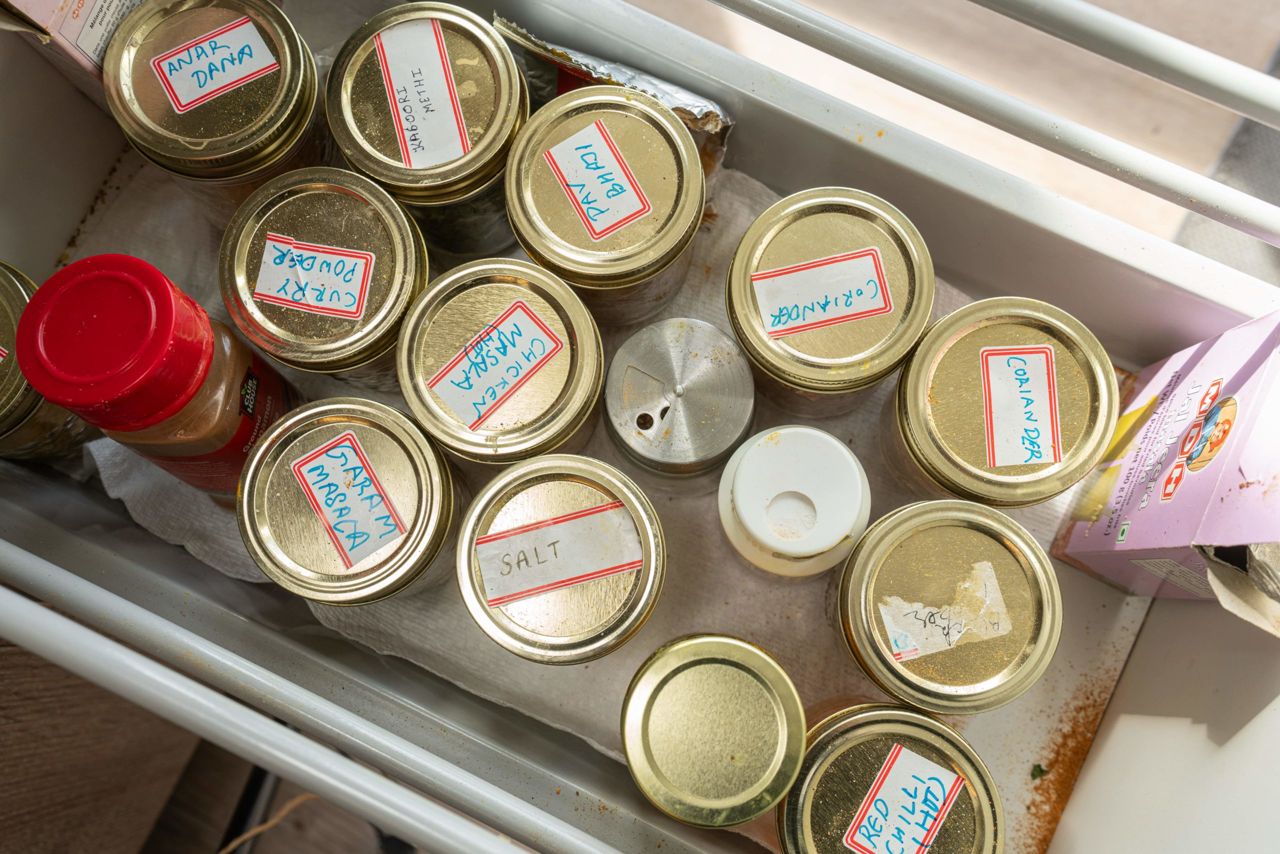 Ravneet keeps other spices in drawers