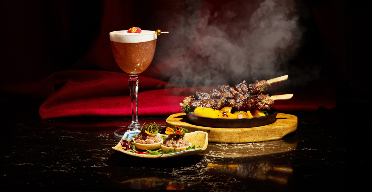 Skewers and a cocktail at Minami