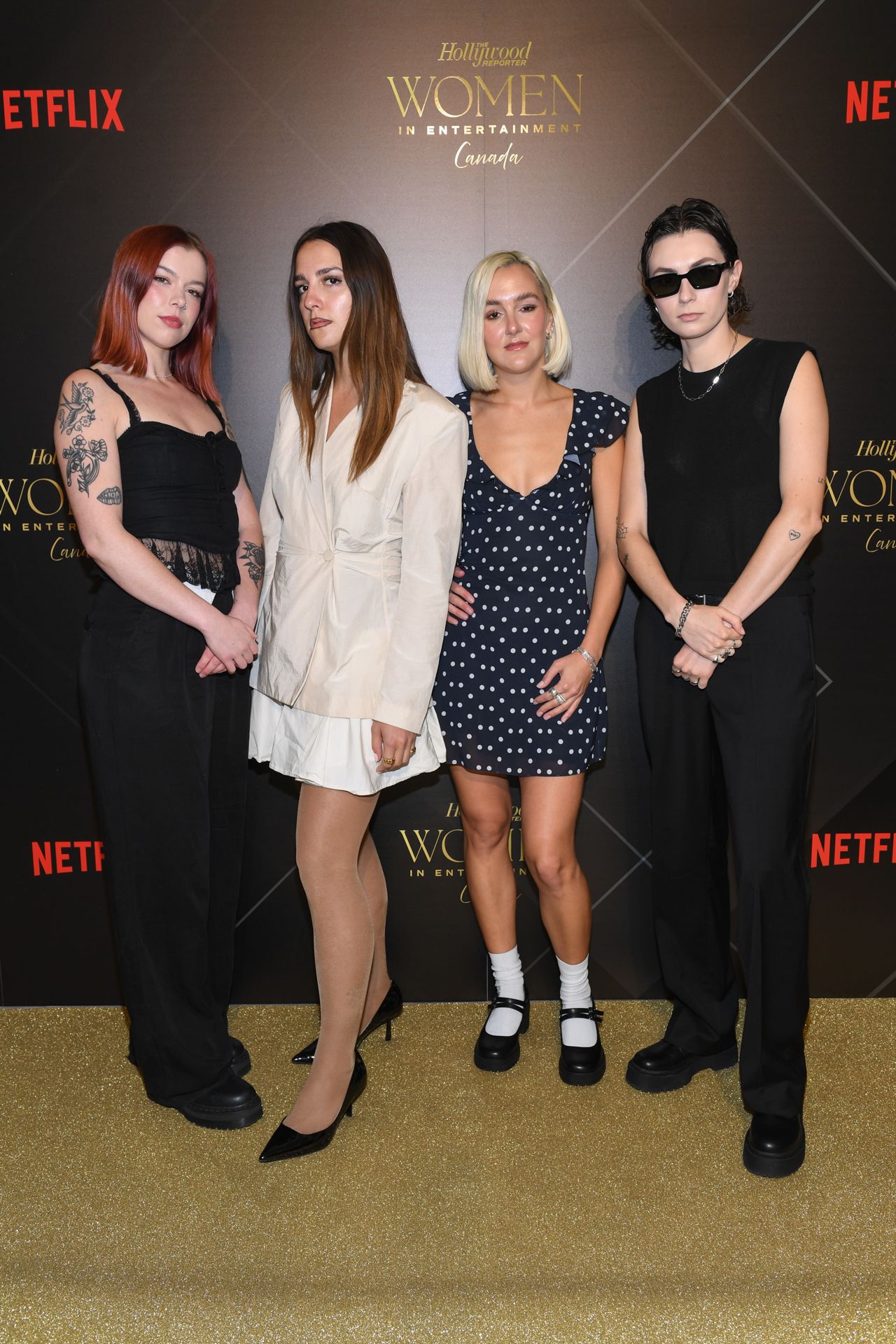 The Beaches on the gold carpet at the Hollywood Reporter Women in Entertainment Canada gala