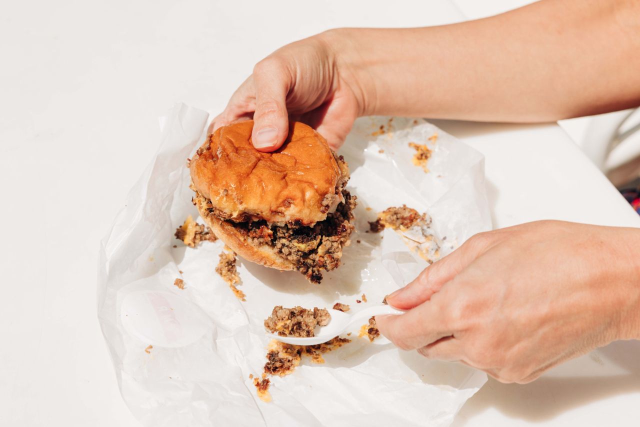 The signature Made Rite, a chopped cheese sandwich