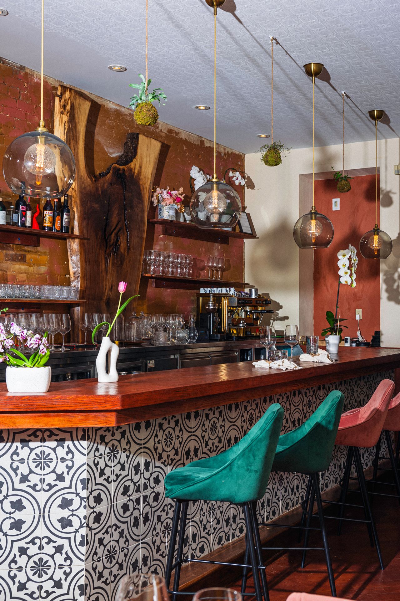 The bar at Radici Project, a restaurant in Toronto's Little Italy neighbourhood