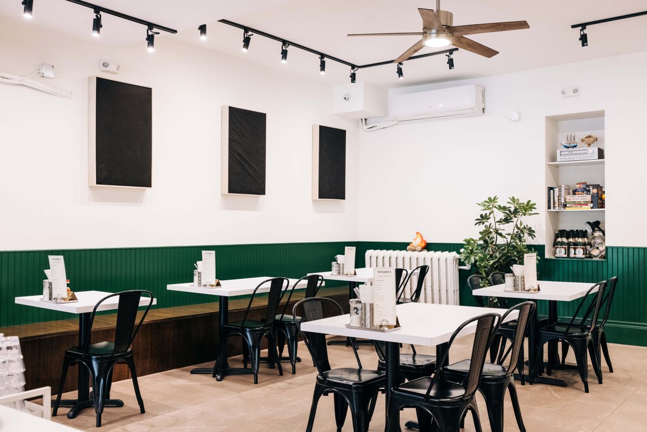 The dining room at Tatsuro's, a Japanese Italian restaurant in Toronto