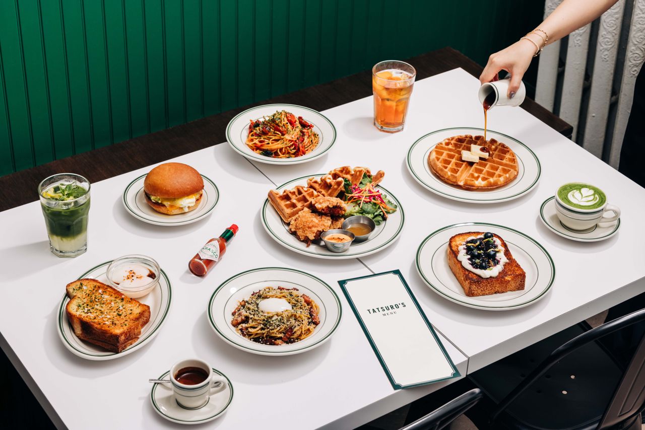 A spread of Japanese Italian brunch dishes at Tatsuro's in Toronto