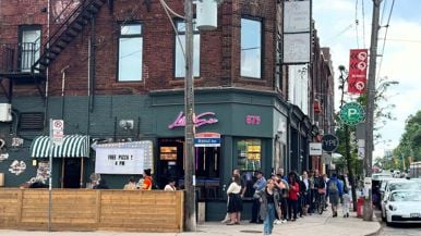 This buzzy new Trinity-Bellwoods pizzeria has a park-facing patio and margarita towers