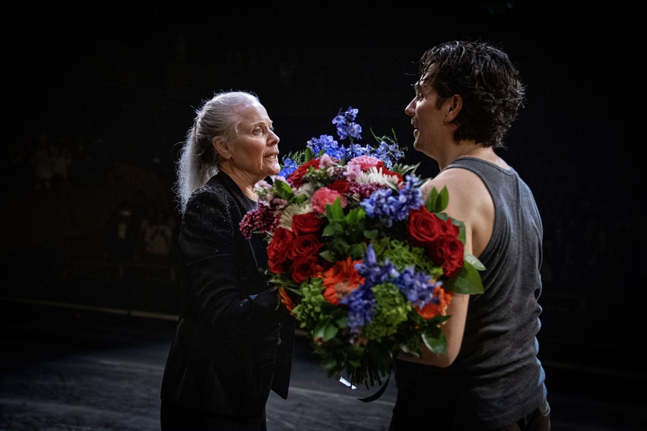 Guillaume Cote and Karen Kain onstage after Cote's final performance