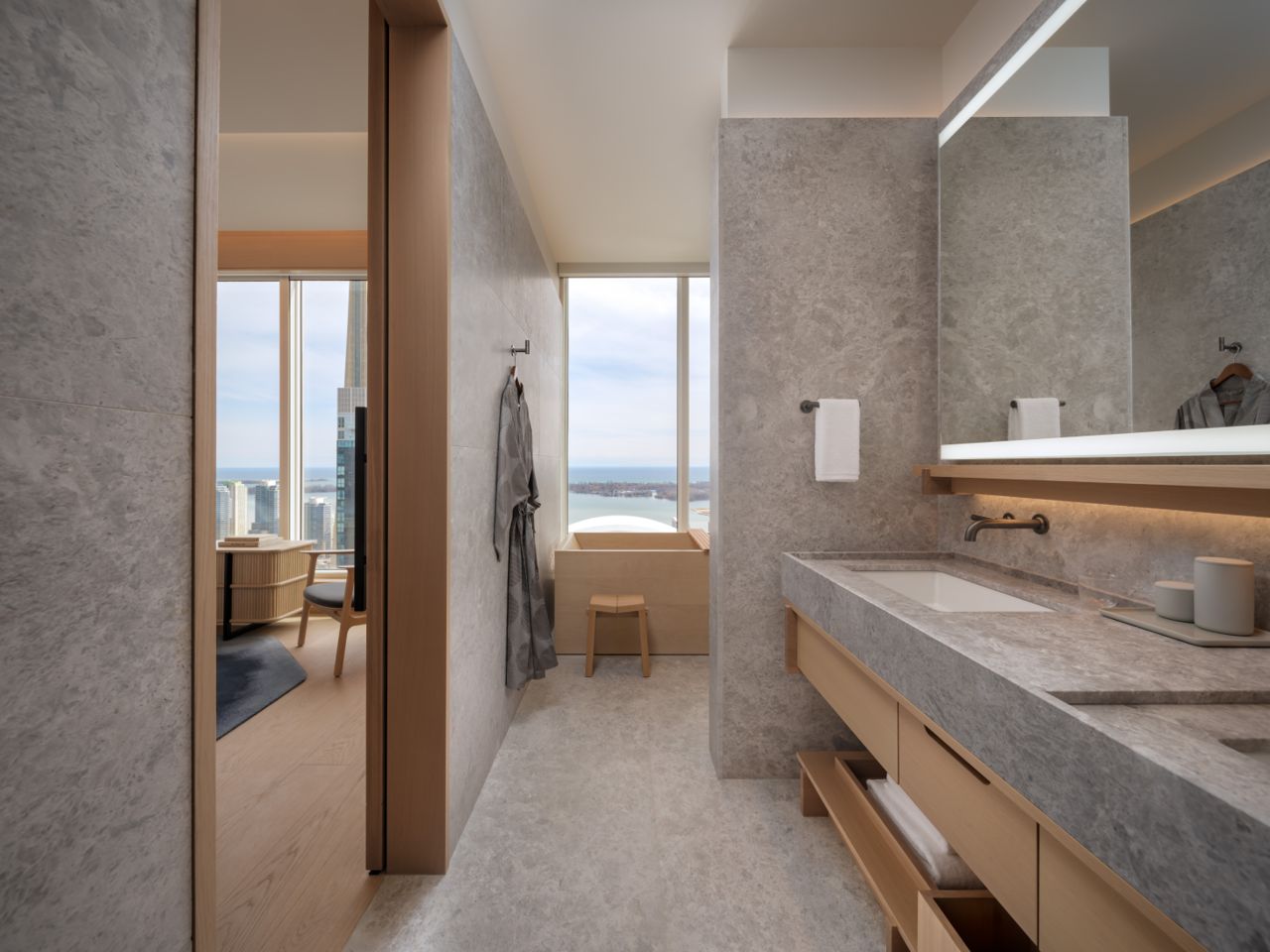 The Mizu Suite bathroom at Nobu Hotel