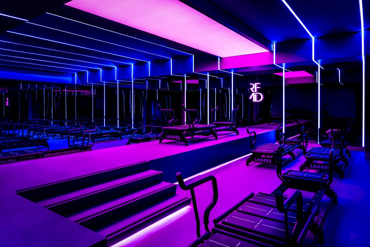 The pilates studio at Reformd, a new Lagree brand from Sweat and Tonic